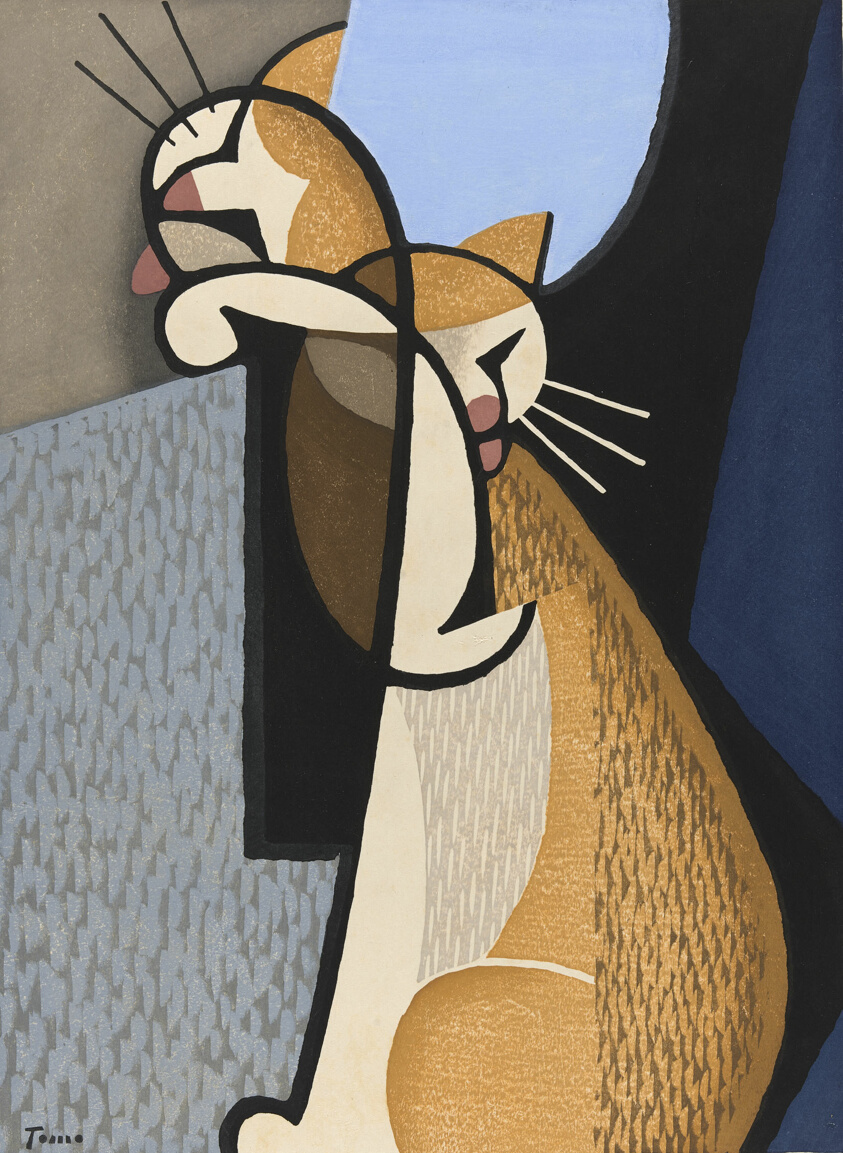 Cat making up